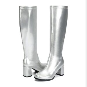 Women's Go Go Boots Over The Knee Block Heel Zipper size 39 (8.5)